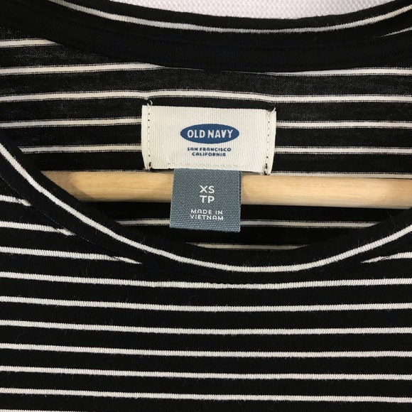 Old Navy striped Top black & white XS Long sleeve - Picture 2 of 8